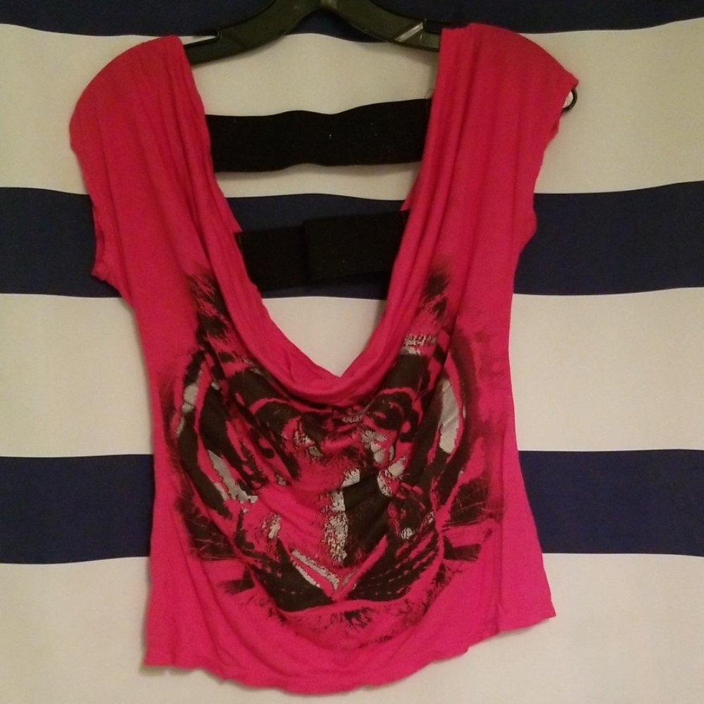 Magenta tiger blouse